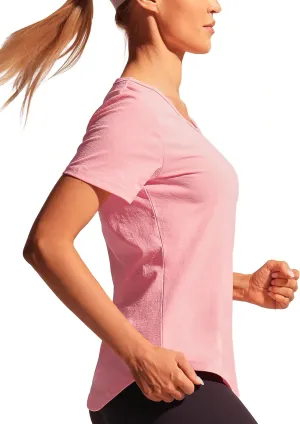 Hiverlay Workout Shirts for Women Short Sleeve Scoop Neck Tops Athletic Quick Dry Gym T-Shirts Yoga Running Tee