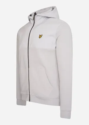 Hoodie aus Softshell-Jersey mit Reiverschluss - grauer Nebel