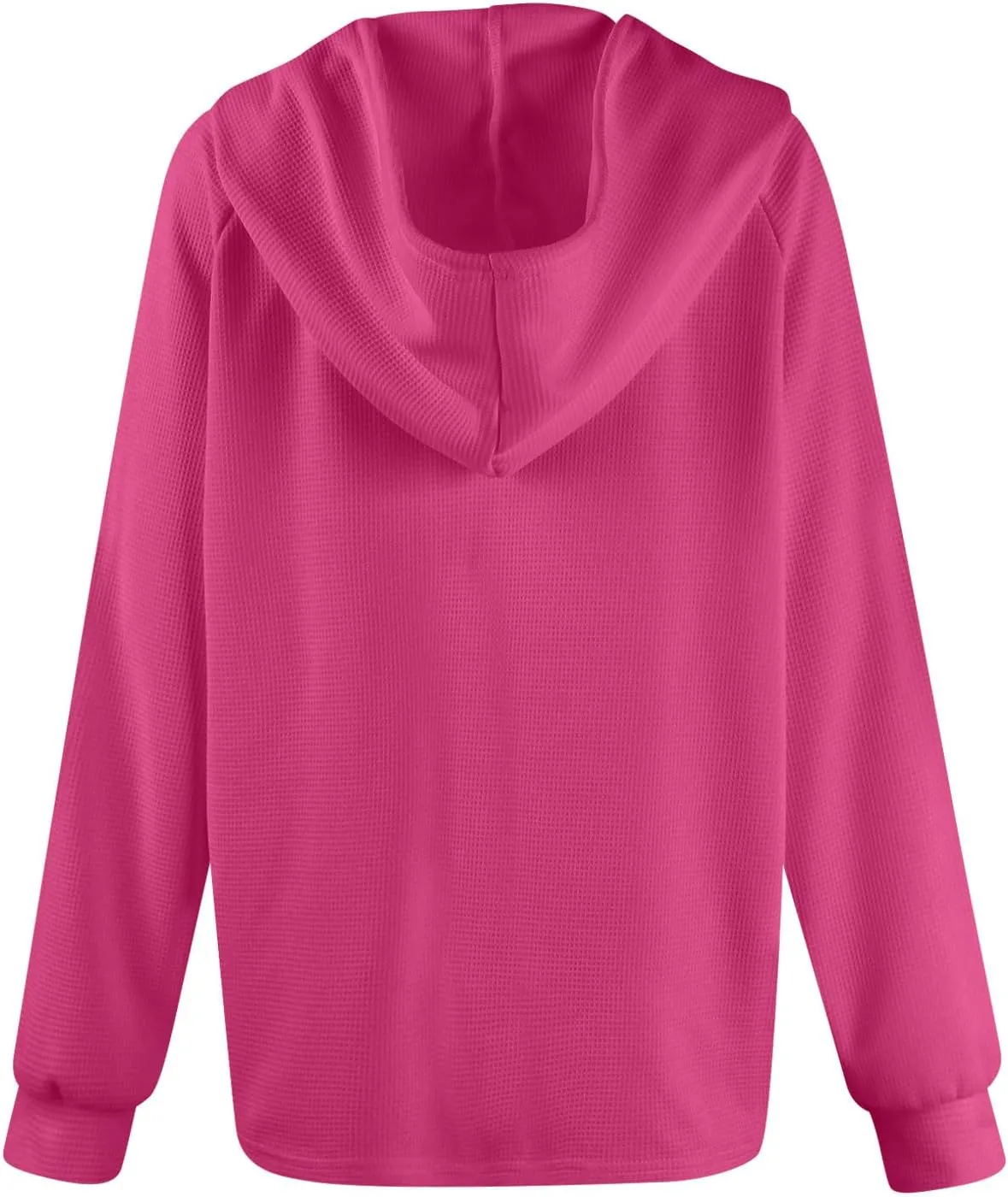 Hoodies for Women Button V Neck Waffle Knit Tops Raglan Long Sleeve Shirts Fall Casual Comfy Pullover Sweatshirt