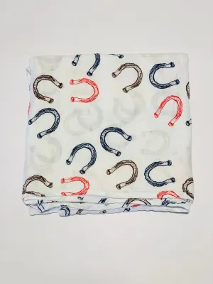 Horse shoes cotton muslin wrap
