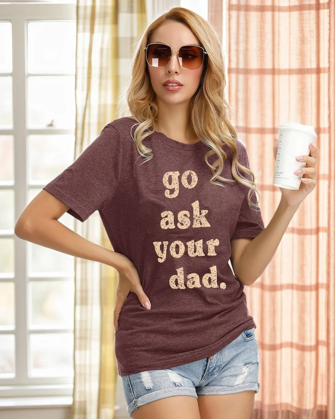 IRISGOD Womens Mom Shirt Summer Funny Short Sleeve Mommy Graphic Tees T-Shirts
