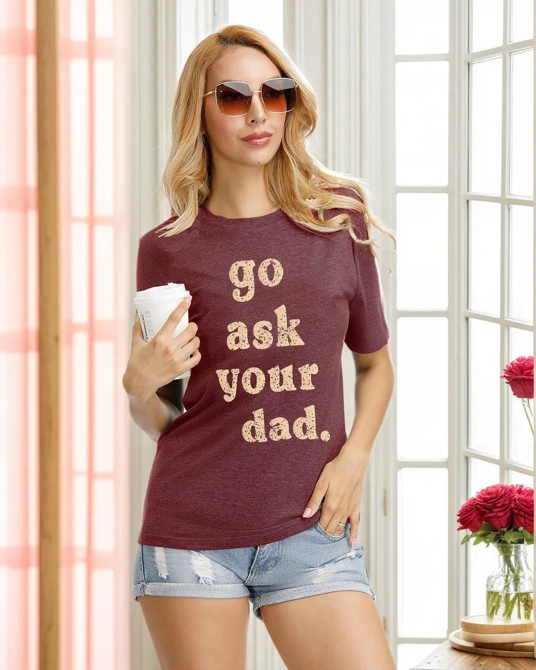 IRISGOD Womens Mom Shirt Summer Funny Short Sleeve Mommy Graphic Tees T-Shirts