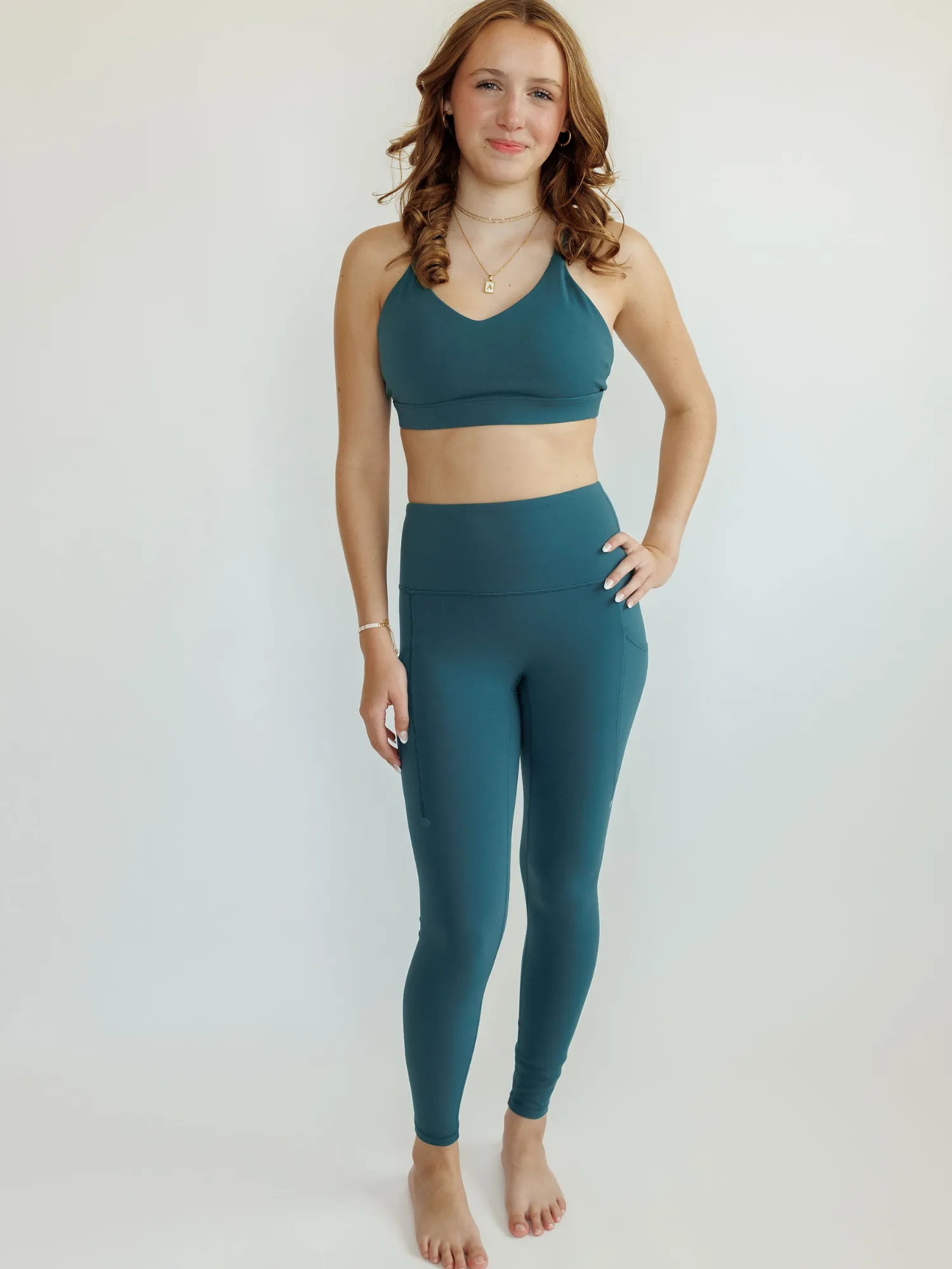 Jade Green "Marina" High Rise Pocket Legging