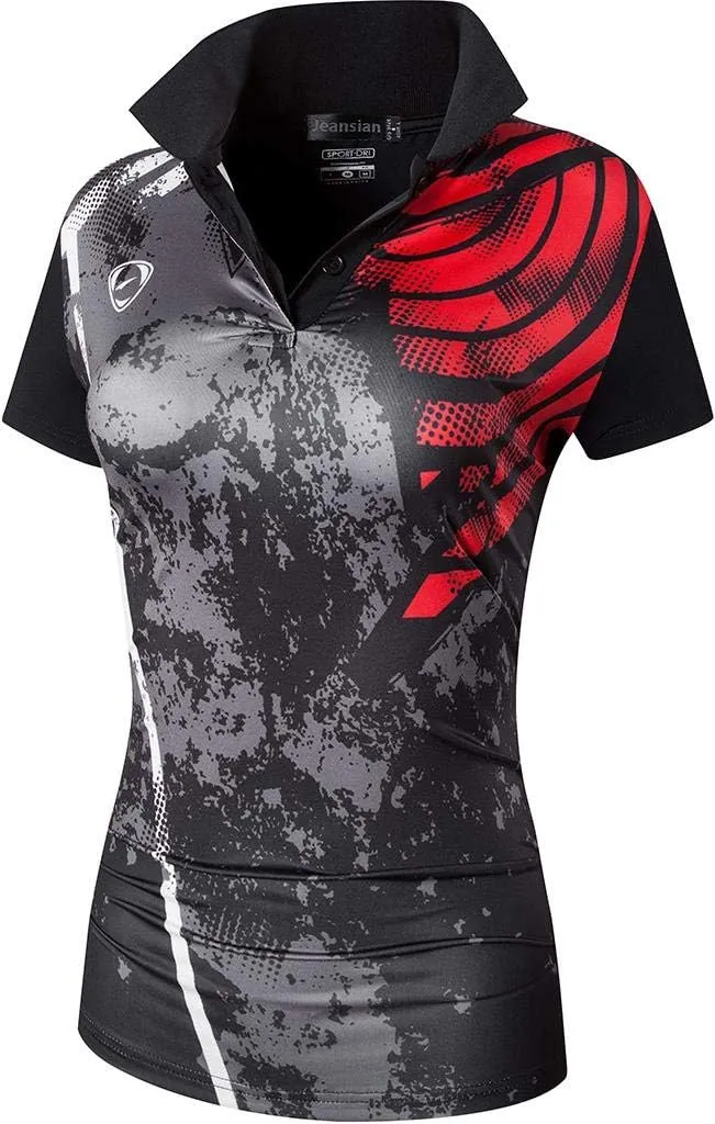 jeansian Women's Sport Polo Tee Shirts T-Shirts Tshirt Tops Poloshirt Golf Tennis Bowling Jersey Quick Dry SWT251