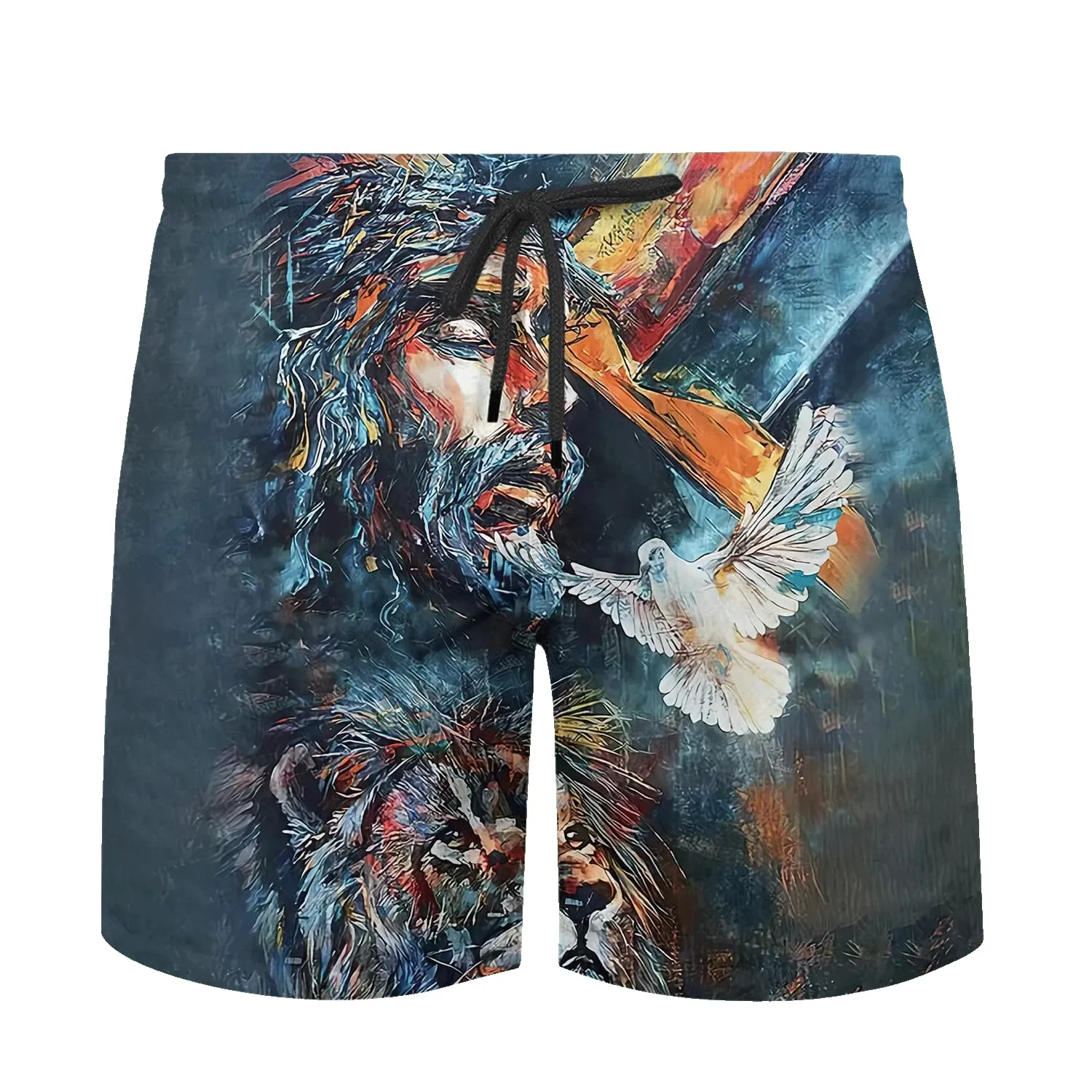Jesus Christ Lion And Dove Hawaiian Shirts For Men - Christian Hawaiian Shirt - Hawaiian Summer Shirts