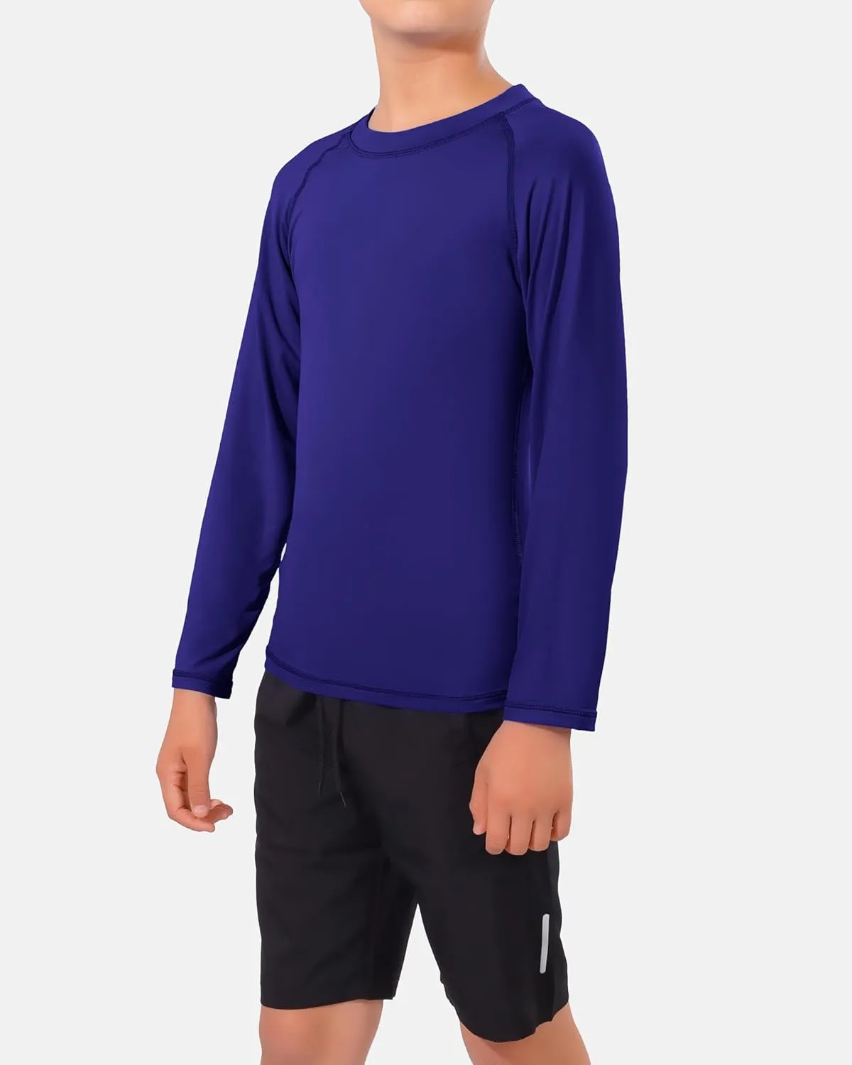 JOCMIC Boys Rash Guard Long Sleeve Swim Shirt UPF 50  Sun Protection Quick Dry Swimming Shirt for Kids