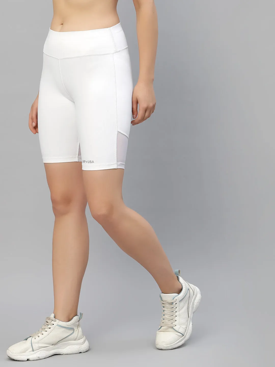 JUMP USA Women Solid Rapid-Dry Seamless Short Tights