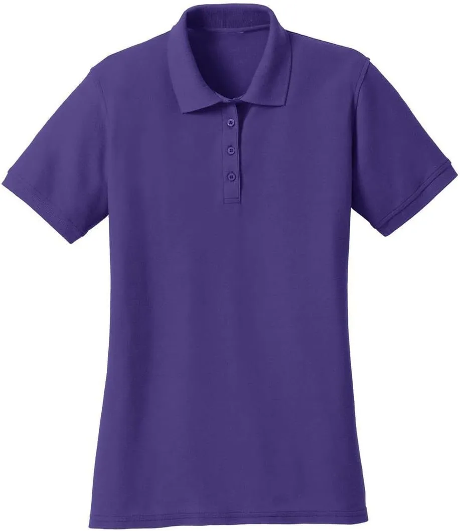 JustBlanks Womens Polo Shirt Short Sleeve Polo Shirts  Regular Fit Pique Polo Shirts for Women 4-Button Polo Tee