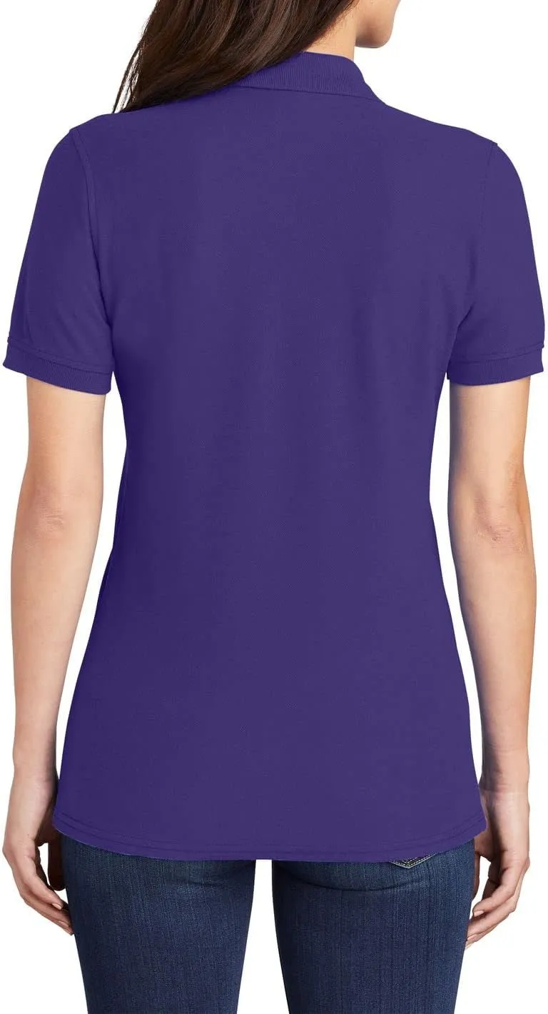 JustBlanks Womens Polo Shirt Short Sleeve Polo Shirts  Regular Fit Pique Polo Shirts for Women 4-Button Polo Tee