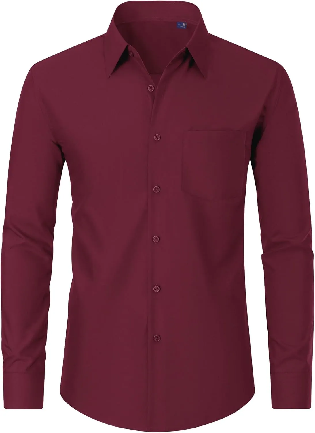 J.VER Men's Dress Shirts Wrinkle Free Long Sleeve Formal Shirt Solid Business Casual Button Down Shirts for Wedding Prom