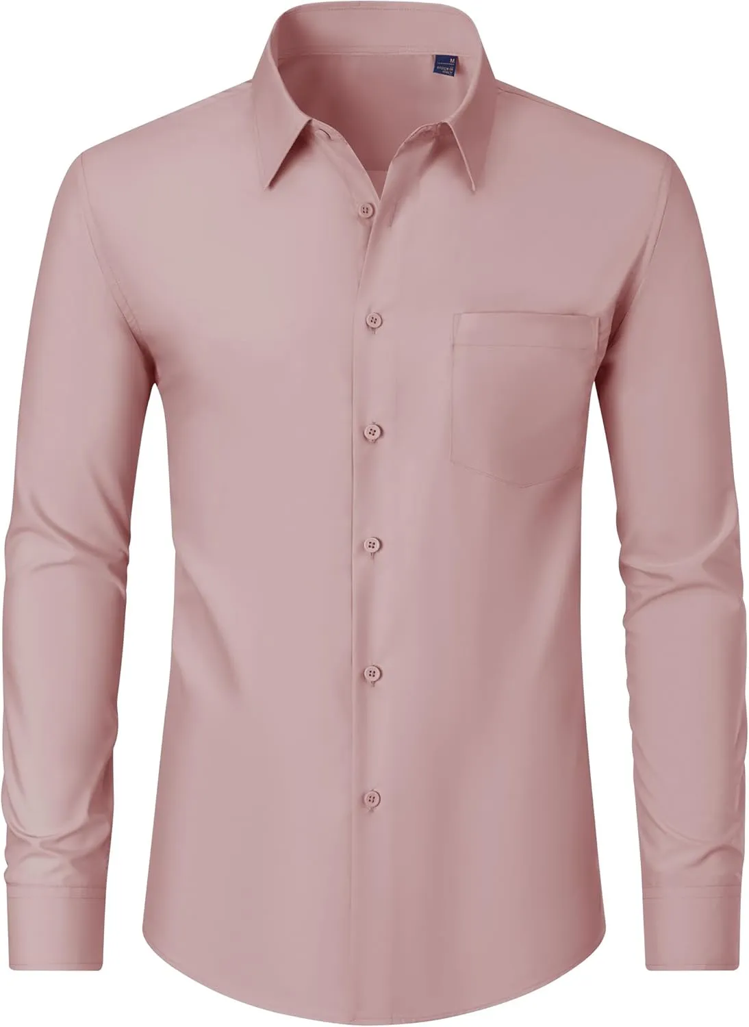 J.VER Men's Dress Shirts Wrinkle Free Long Sleeve Formal Shirt Solid Business Casual Button Down Shirts for Wedding Prom