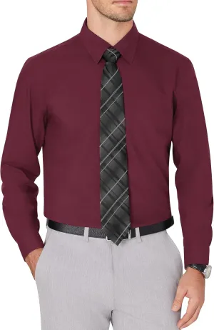 J.VER Men's Dress Shirts Wrinkle Free Long Sleeve Formal Shirt Solid Business Casual Button Down Shirts for Wedding Prom