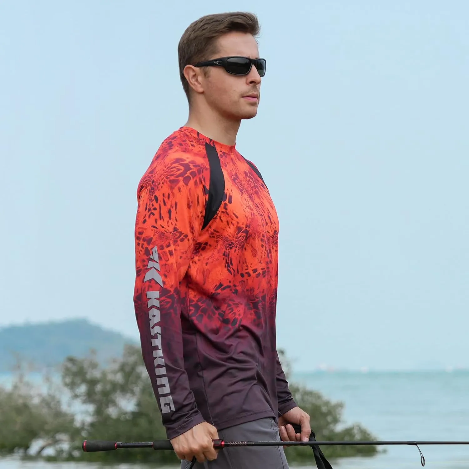 KastKing UPF 50 Fishing Shirts for Men, Long Sleeve Fishing Hiking Shirt, Breathable Moisture Wicking, Sun Shirts for Men
