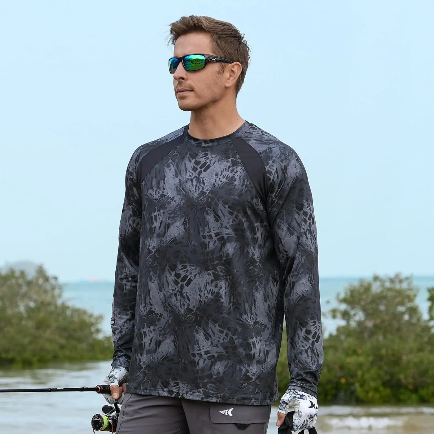 KastKing UPF 50 Fishing Shirts for Men, Long Sleeve Fishing Hiking Shirt, Breathable Moisture Wicking, Sun Shirts for Men