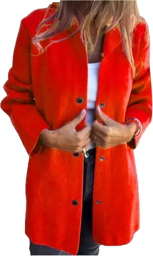 Kubbon Women's Wool Blend Trench Coat Casual Single Breasted Hooded Jacket Lightweight Lapel Long Sleeve Overcoat with Pocket