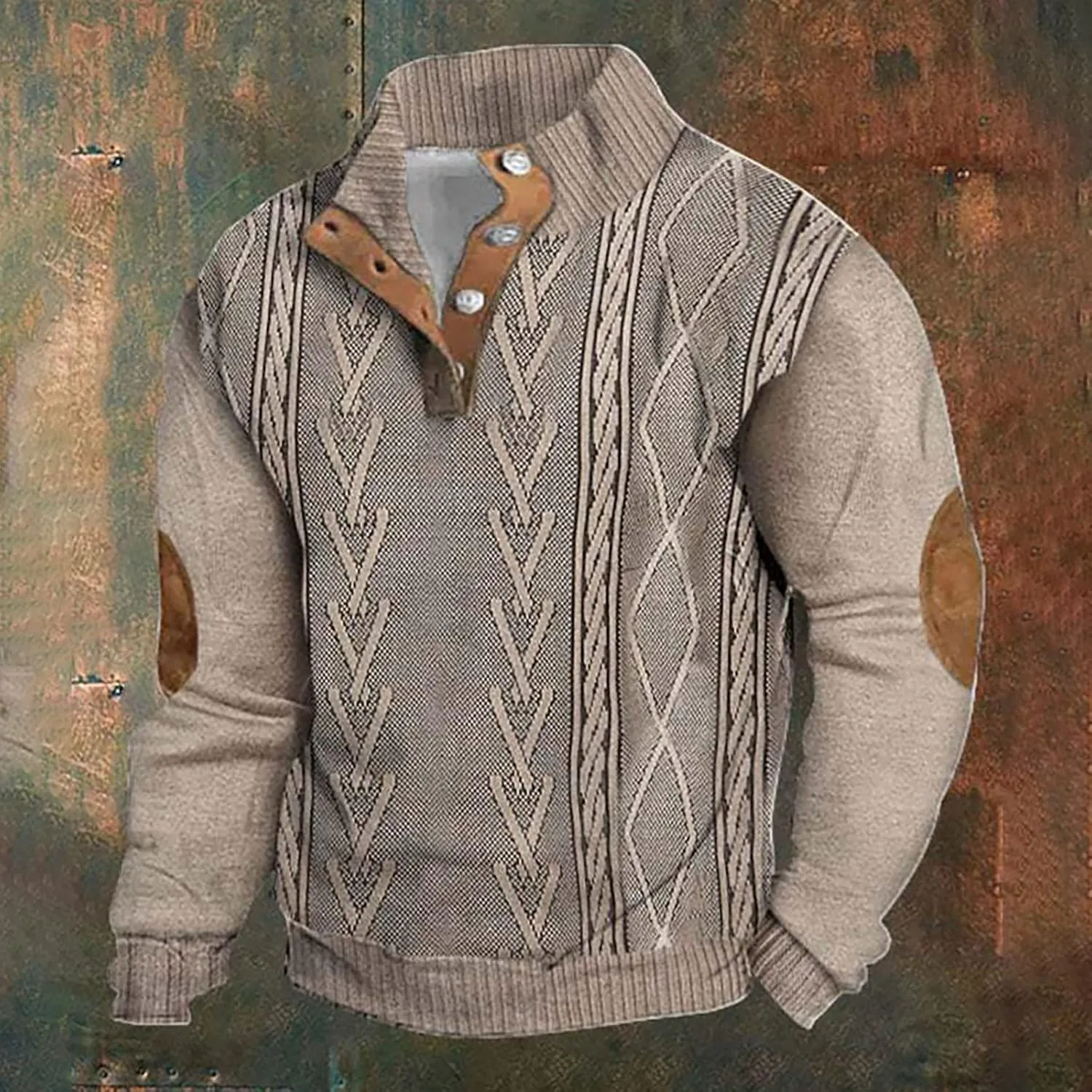 LCMTWX Long Sleeve Sweatshirts Collar Button Sweatshirt 1/4 Top Button Long Sleeve Jacket Outdoor Fashion Sweater Henry