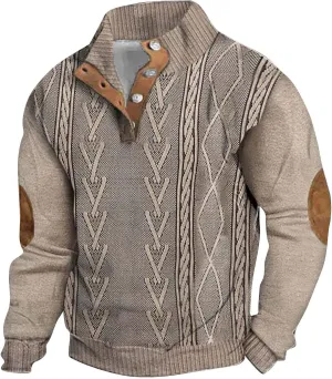 LCMTWX Long Sleeve Sweatshirts Collar Button Sweatshirt 1/4 Top Button Long Sleeve Jacket Outdoor Fashion Sweater Henry