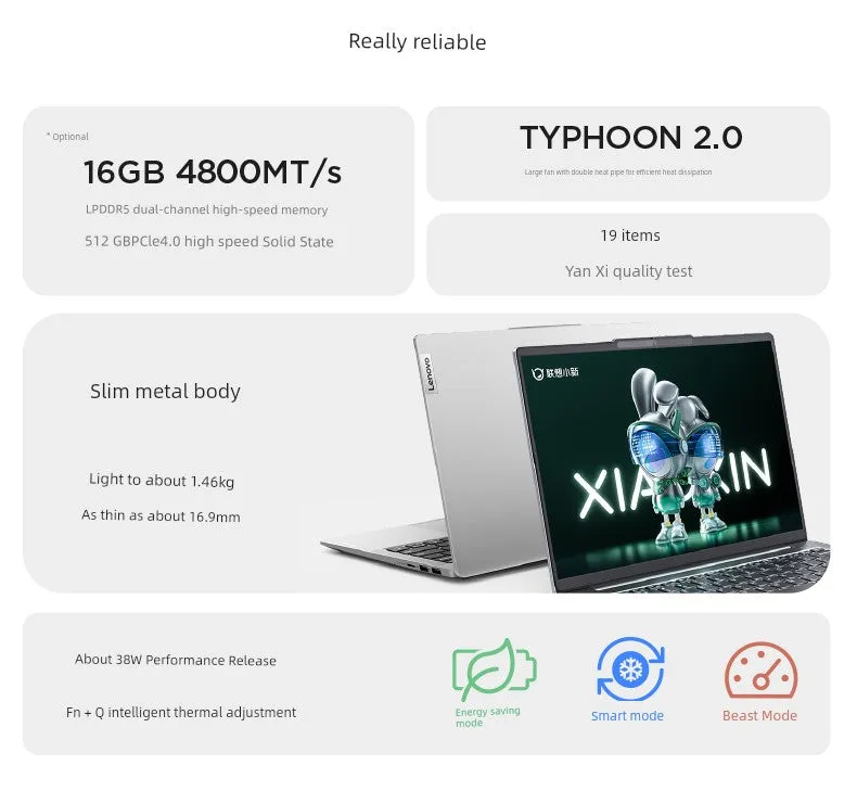 Lenovo Xiaoxin 16 Business Office Portable Ultra-Light Tablet