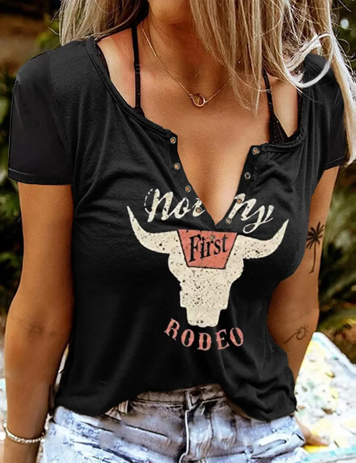 Let 'er Rip Cowboy T-Shirt Tee Women Casual Country Music Short Sleeve Tees Tops