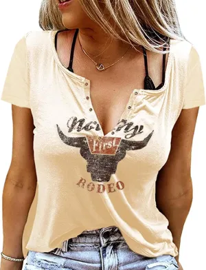 Let 'er Rip Cowboy T-Shirt Tee Women Casual Country Music Short Sleeve Tees Tops