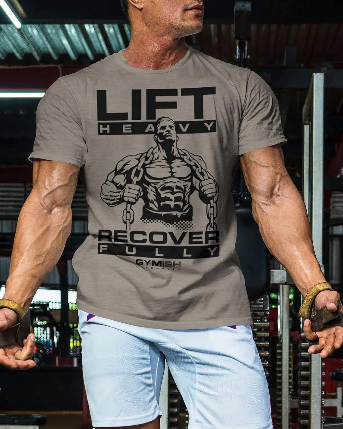 Lift Heavy Recover Fully T-Shirts for Workout, Funny Gym Shirt for Men