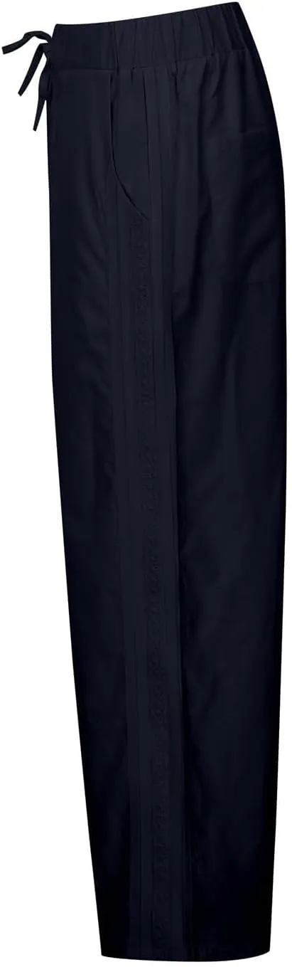 Linen Wide Leg Pants for Women Drawstring High Waisted Palazzo Trousers Loose Casual Summer Cropped Pants with Pockets
