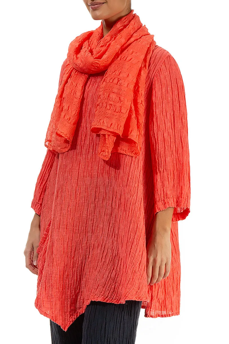 Living Coral Light Silk Scarf