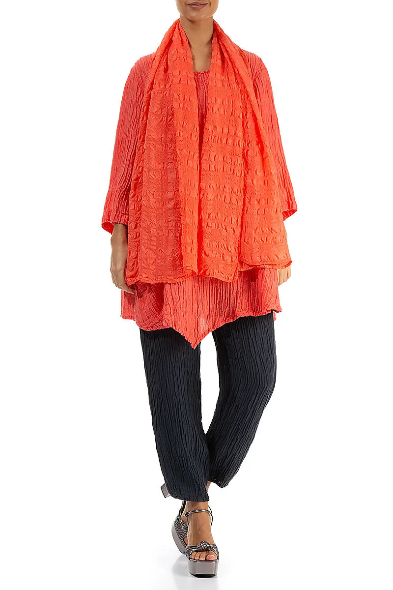 Living Coral Light Silk Scarf