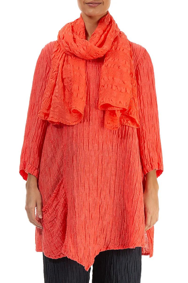 Living Coral Light Silk Scarf