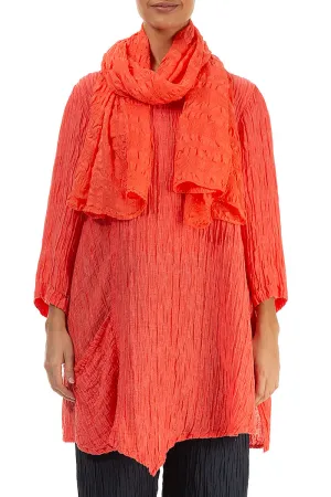 Living Coral Light Silk Scarf