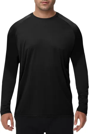 Long Sleeve Shirts for Men - Dry Fit Moisture Wicking UV UPF Sun Protection T-Shirts for Fishing Workout Swim