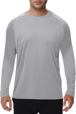 Long Sleeve Shirts for Men - Dry Fit Moisture Wicking UV UPF Sun Protection T-Shirts for Fishing Workout Swim