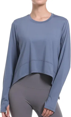 Long Sleeve Shirts for Women with Thumb Hole UPF 50  Workout Tops Flowy Athletic Shirts UV Protection Outdoor Clothing