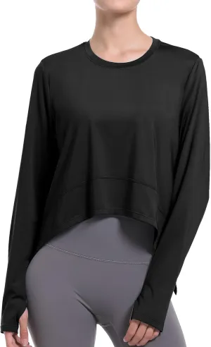 Long Sleeve Shirts for Women with Thumb Hole UPF 50  Workout Tops Flowy Athletic Shirts UV Protection Outdoor Clothing