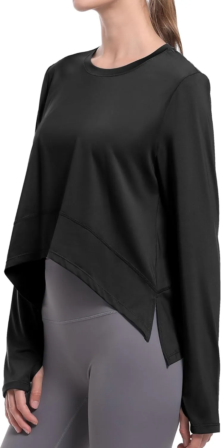 Long Sleeve Shirts for Women with Thumb Hole UPF 50  Workout Tops Flowy Athletic Shirts UV Protection Outdoor Clothing