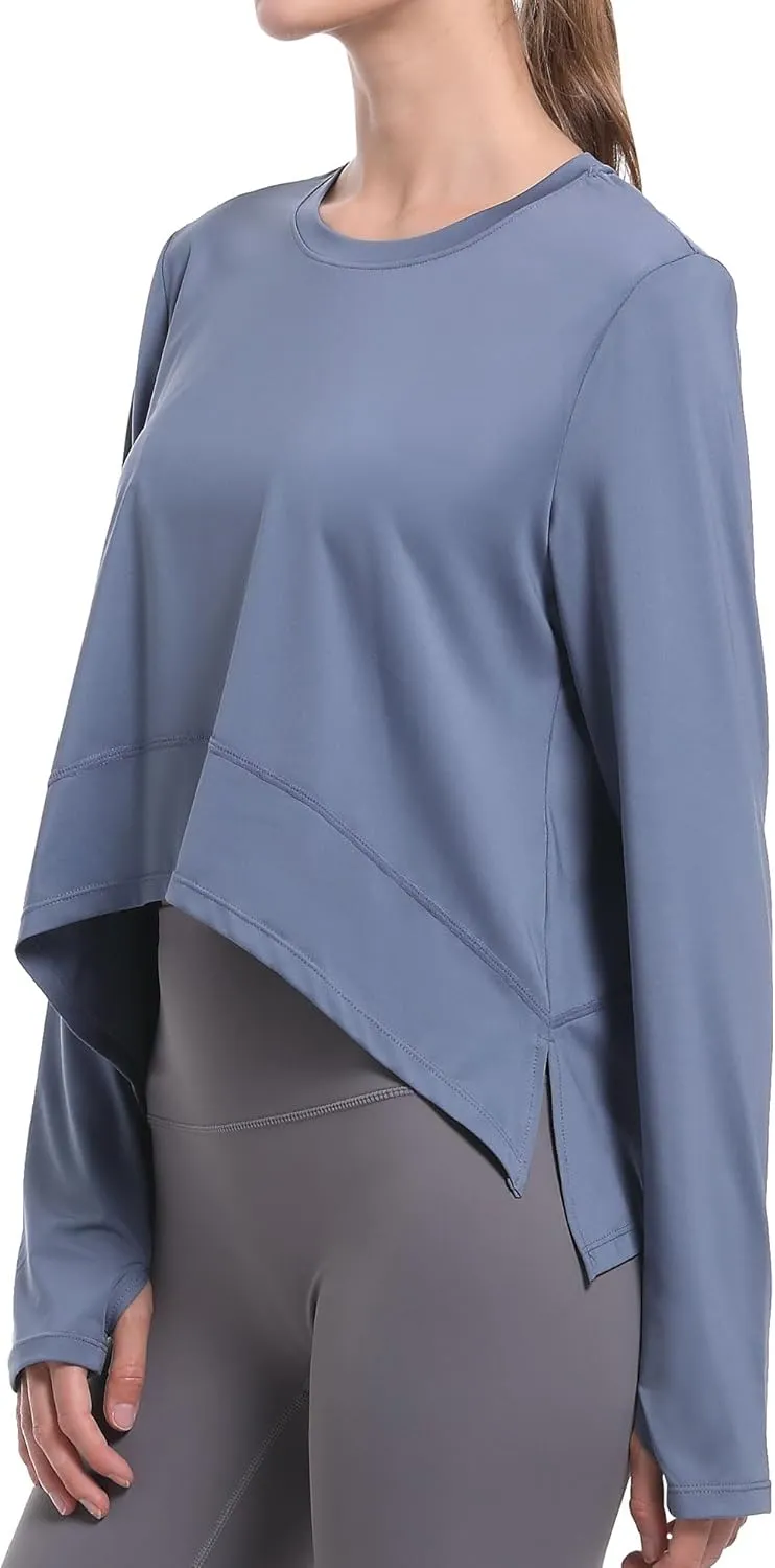 Long Sleeve Shirts for Women with Thumb Hole UPF 50  Workout Tops Flowy Athletic Shirts UV Protection Outdoor Clothing