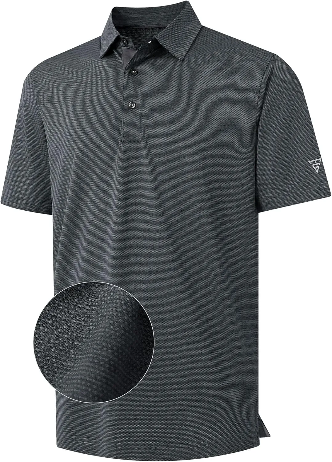 M MAELREG Golf Shirts for Men Dry Fit Short Sleeve Performance Moisture Wicking Heather Jacquard Active Mens Polo Shirts