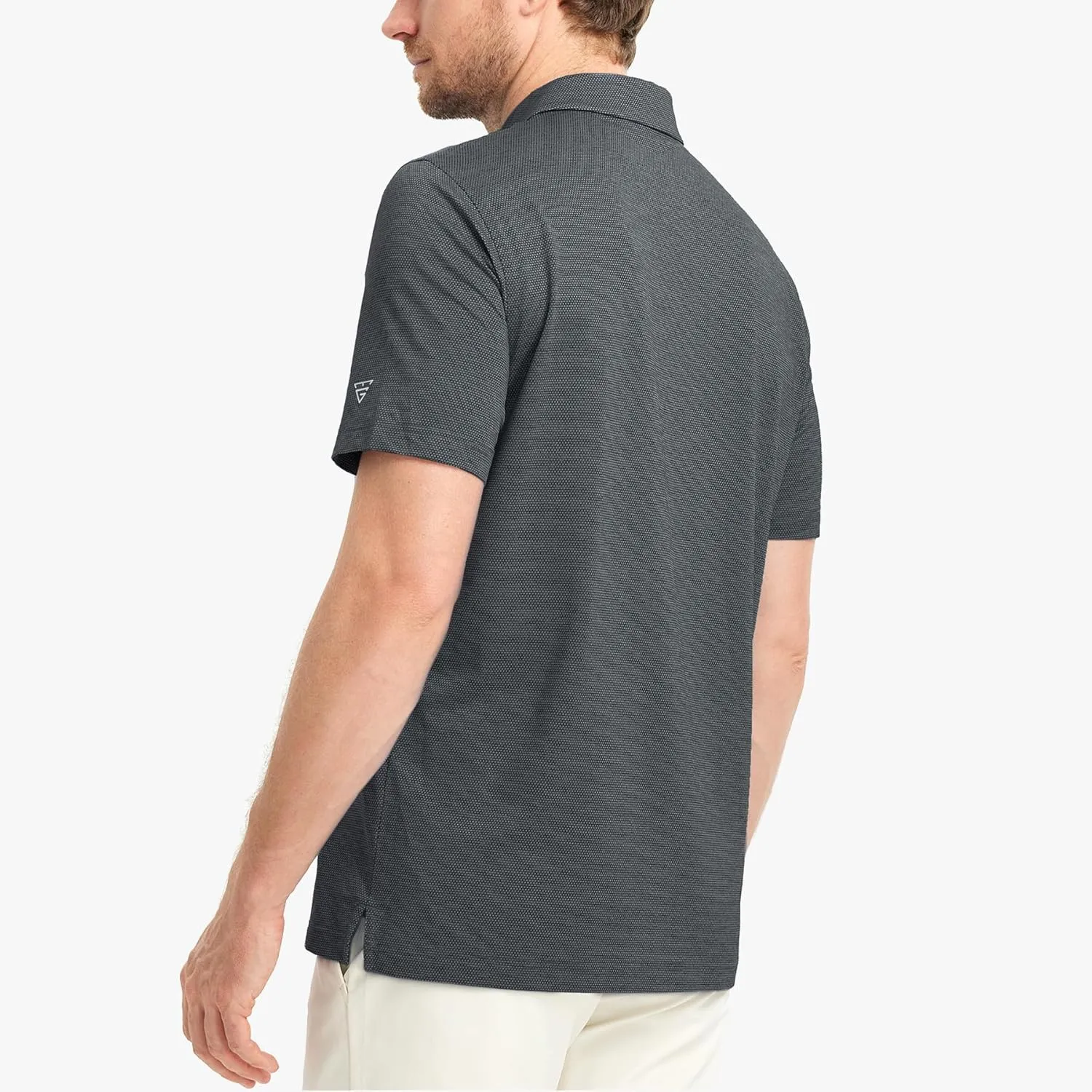 M MAELREG Golf Shirts for Men Dry Fit Short Sleeve Performance Moisture Wicking Heather Jacquard Active Mens Polo Shirts