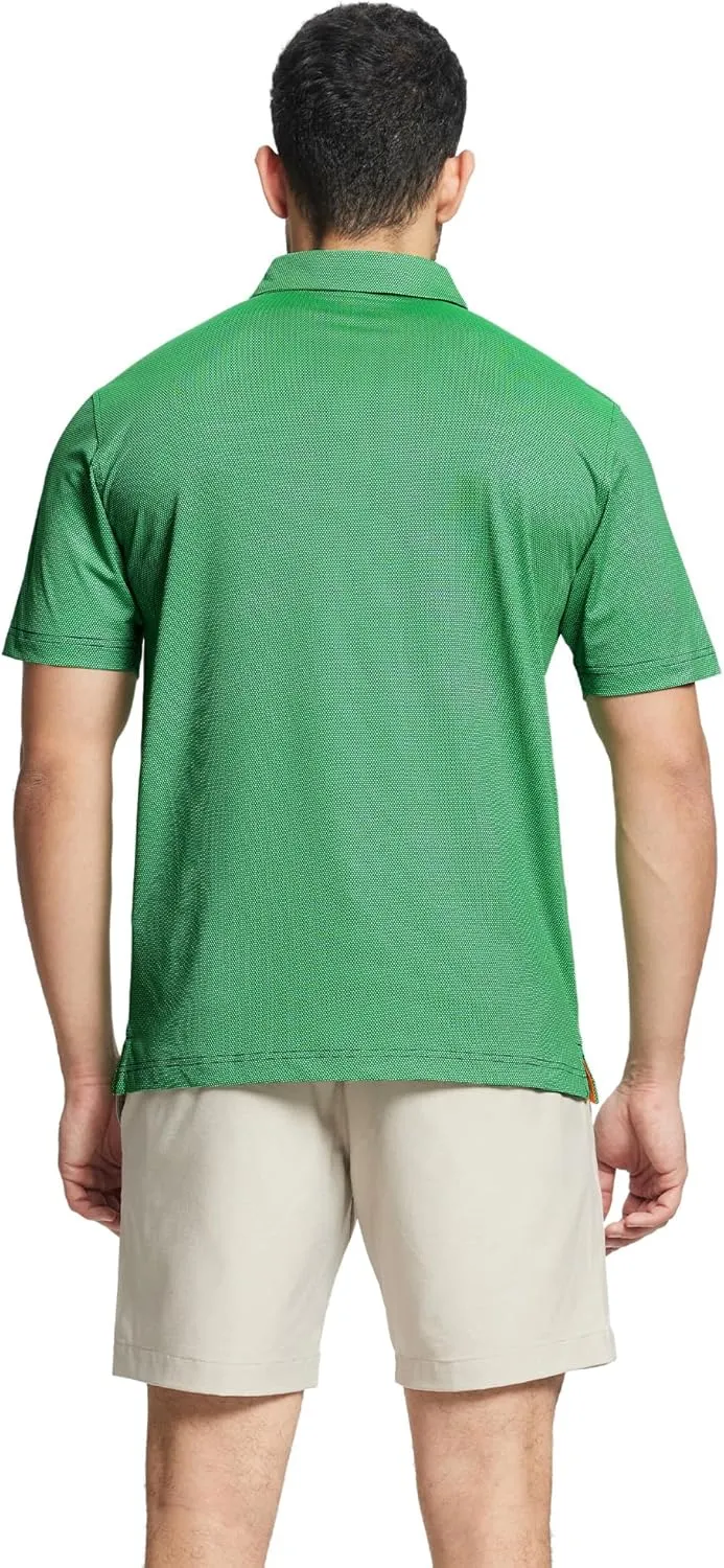M MAELREG Golf Shirts for Men Dry fit Sports Jacquard Lightweight Performance Texture Short Sleeve Collared Polo Shirts