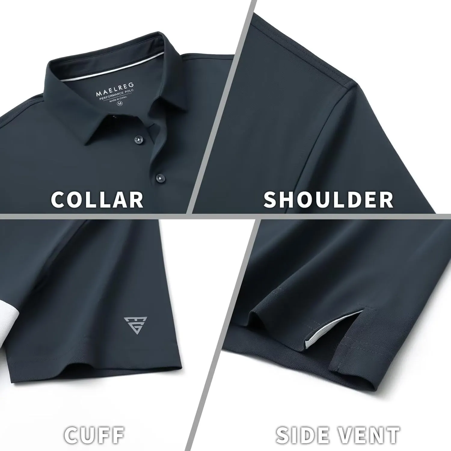 M MAELREG Golf Shirts for Men Short Sleeve Performance Dry Fit Lightweight Moisture Wicking Pique Casual Men's Polo Shirts
