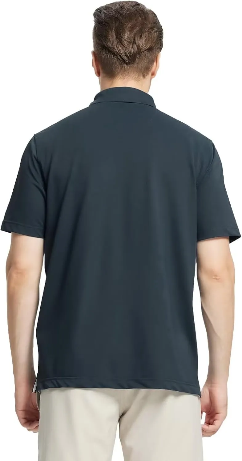 M MAELREG Golf Shirts for Men Short Sleeve Performance Dry Fit Lightweight Moisture Wicking Pique Casual Men's Polo Shirts