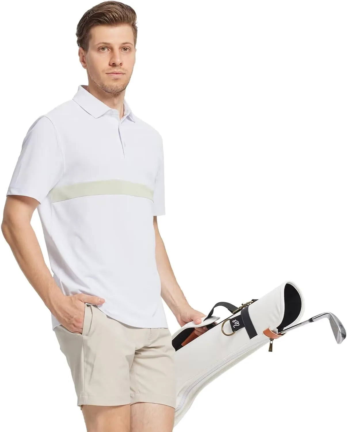 M MAELREG Golf Shirts for Men Short Sleeve Performance Dry Fit Lightweight Moisture Wicking Pique Casual Men's Polo Shirts