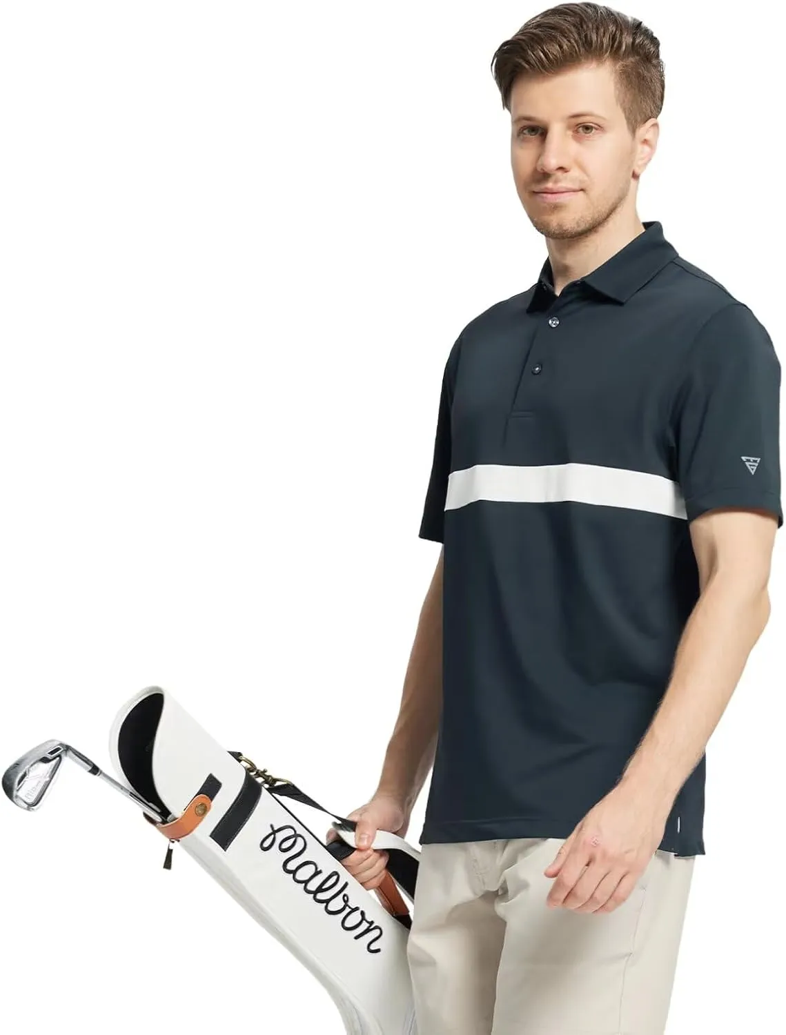 M MAELREG Golf Shirts for Men Short Sleeve Performance Dry Fit Lightweight Moisture Wicking Pique Casual Men's Polo Shirts