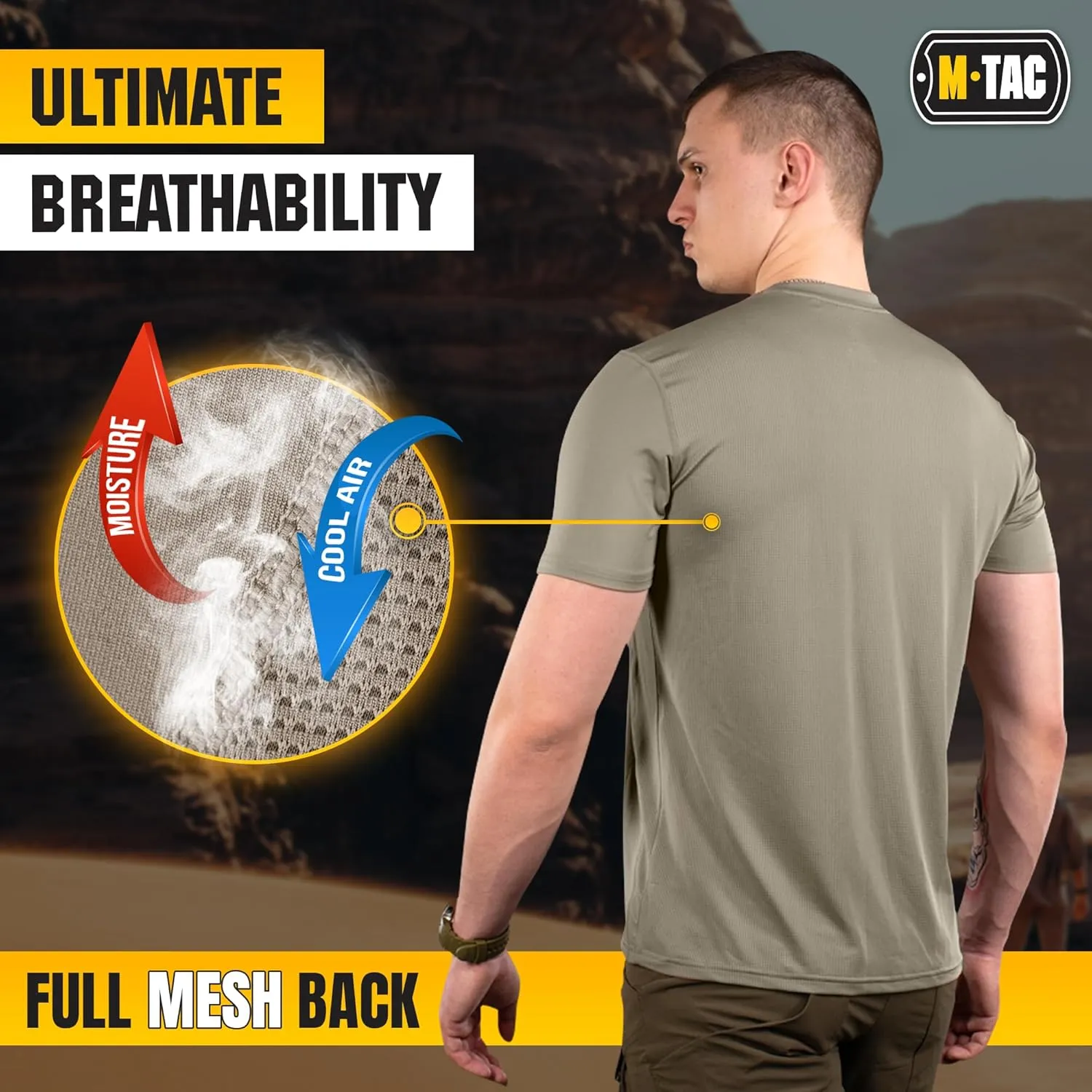 M-Tac Tactical Short Sleeve T-Shirt - Army Military Ultra Vent Men's Athletic Workout Gym Training T Shirt