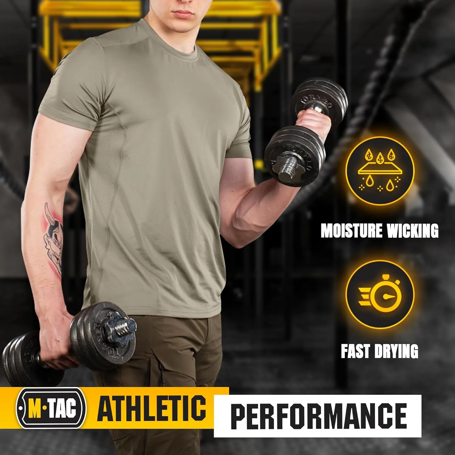 M-Tac Tactical Short Sleeve T-Shirt - Army Military Ultra Vent Men's Athletic Workout Gym Training T Shirt