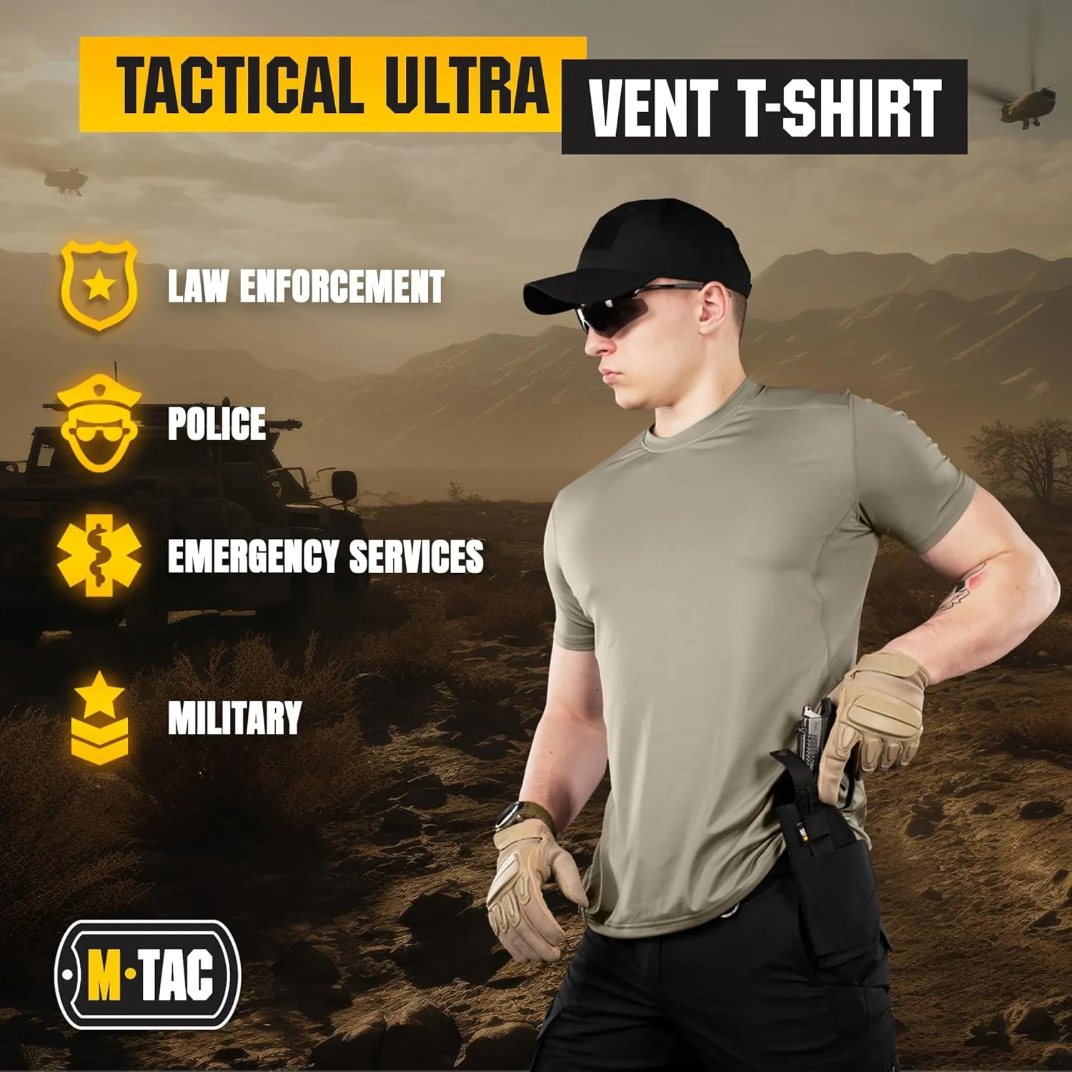 M-Tac Tactical Short Sleeve T-Shirt - Army Military Ultra Vent Men's Athletic Workout Gym Training T Shirt