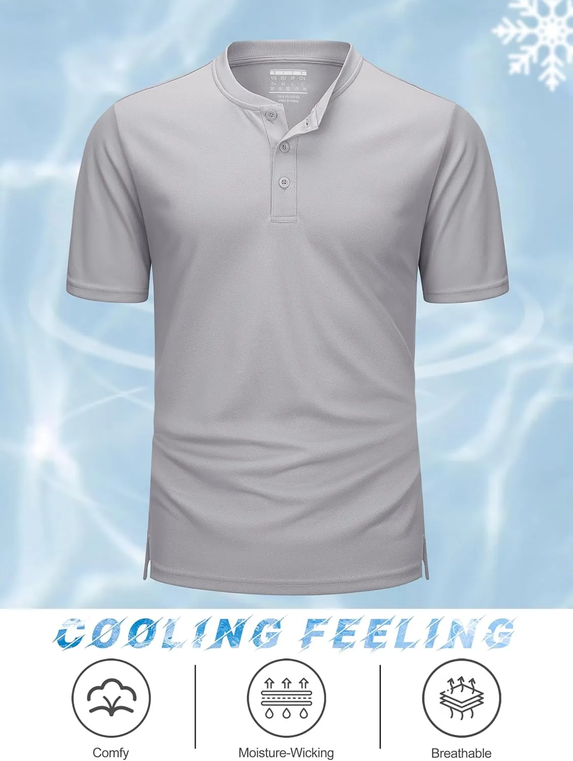 MAGCOMSEN Men's Henley Shirts Short Sleeve Casual Collarless Shirt Quick Dry Summer T-Shirts Golf Workout Tops