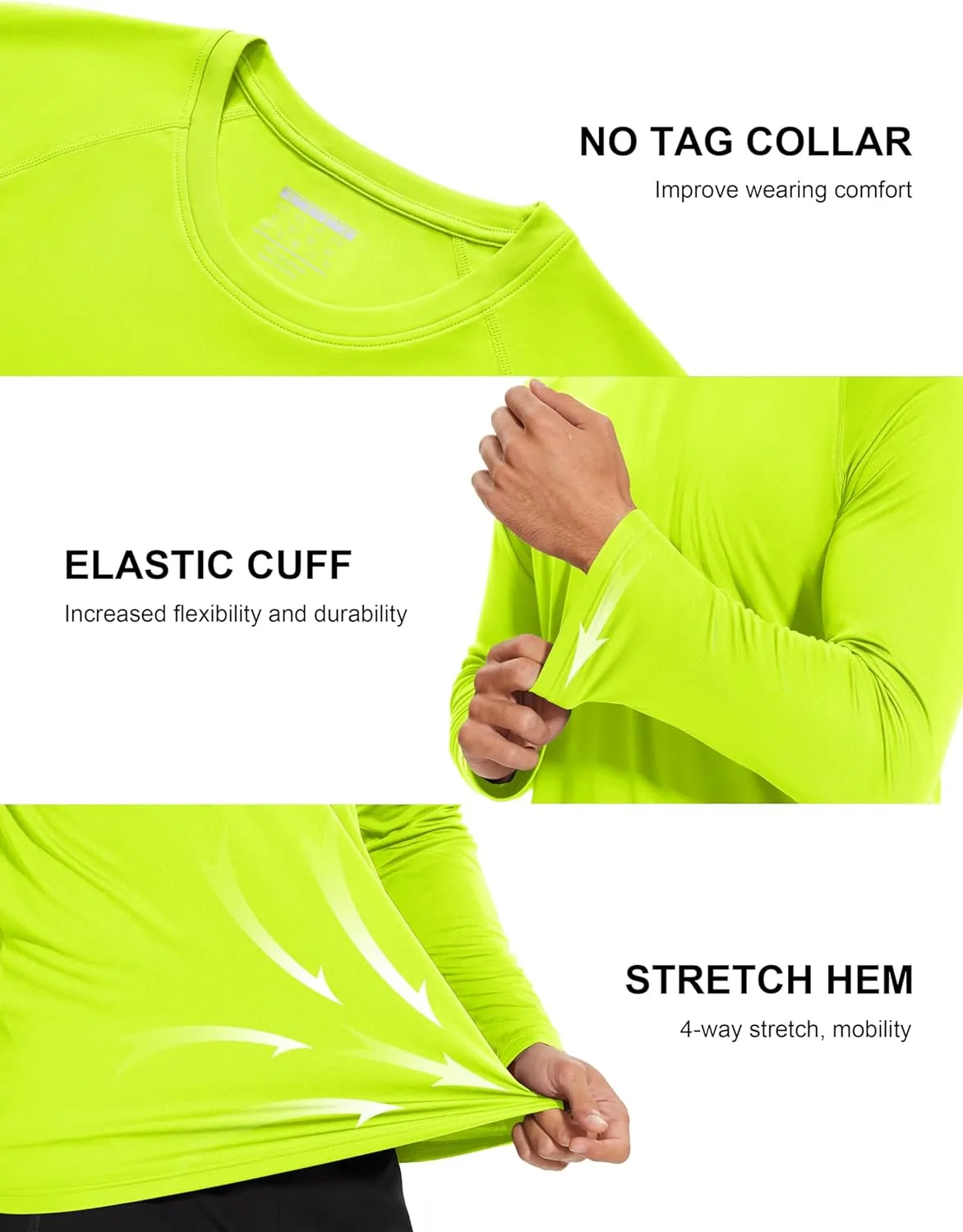 MAGCOMSEN Men's Long Sleeve Shirts UPF 50  UV Sun Protection Athletic Shirts for Hiking Running Workout Rash Guard