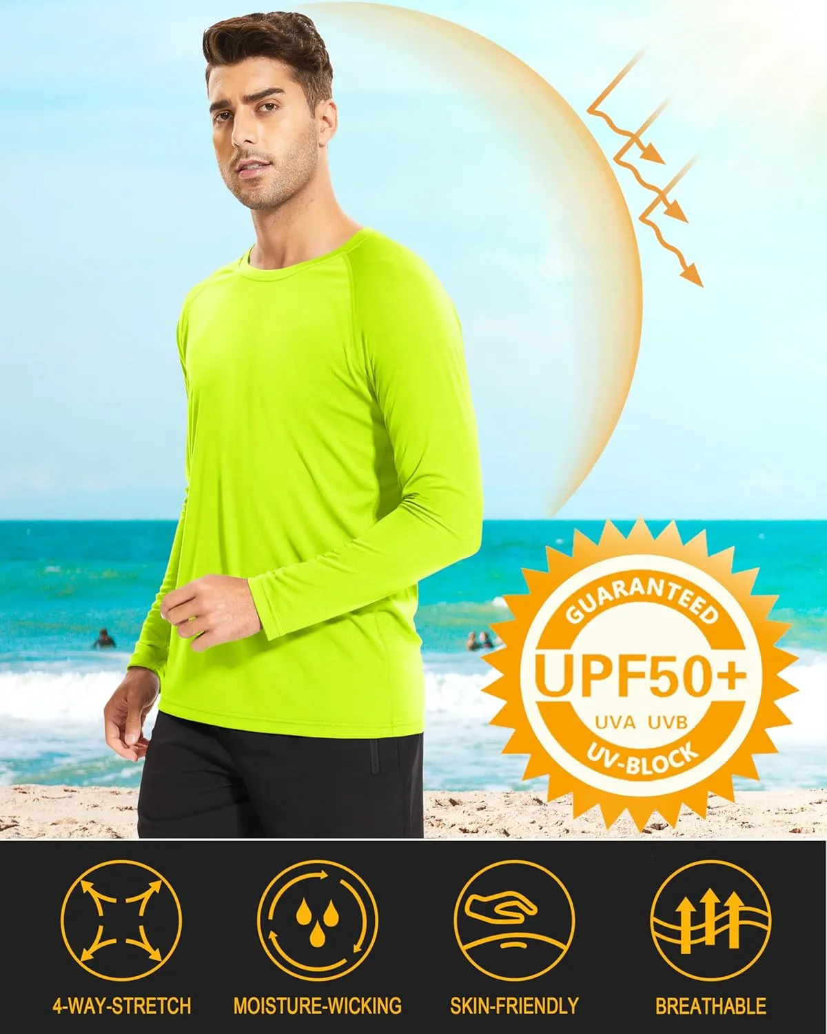 MAGCOMSEN Men's Long Sleeve Shirts UPF 50  UV Sun Protection Athletic Shirts for Hiking Running Workout Rash Guard