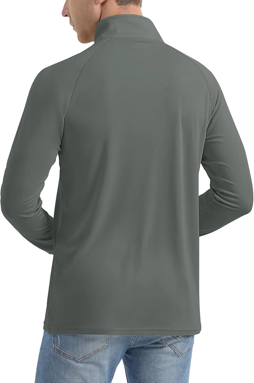 MAGCOMSEN Men's Long Sleeve Sun Shirts UPF 50  Tees 1/4 Zip Up Fishing Running Rash Guard T-Shirts Outdoor Shirt